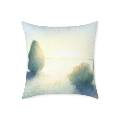 Pastel Tree Mist - Square Poly Canvas Pillow