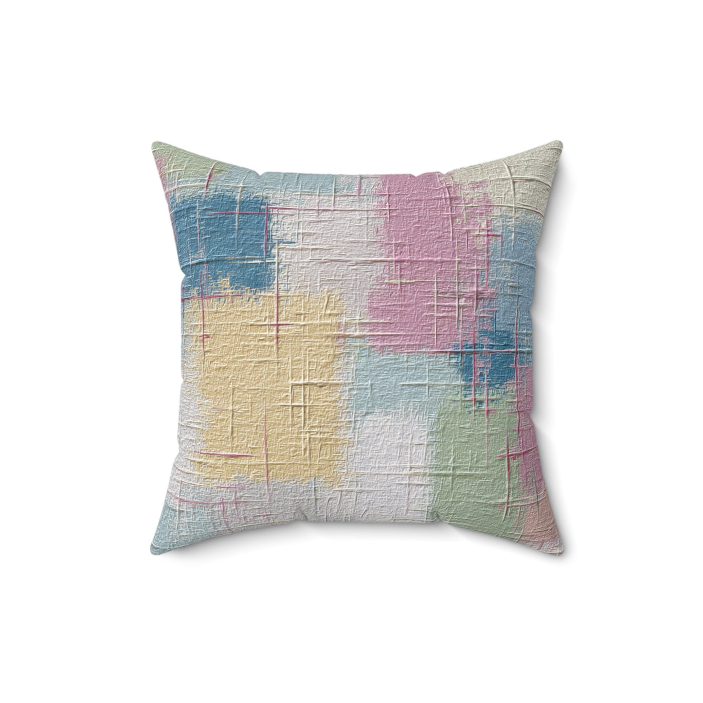 Soft Patch Pastels - Faux Suede Square Pillow