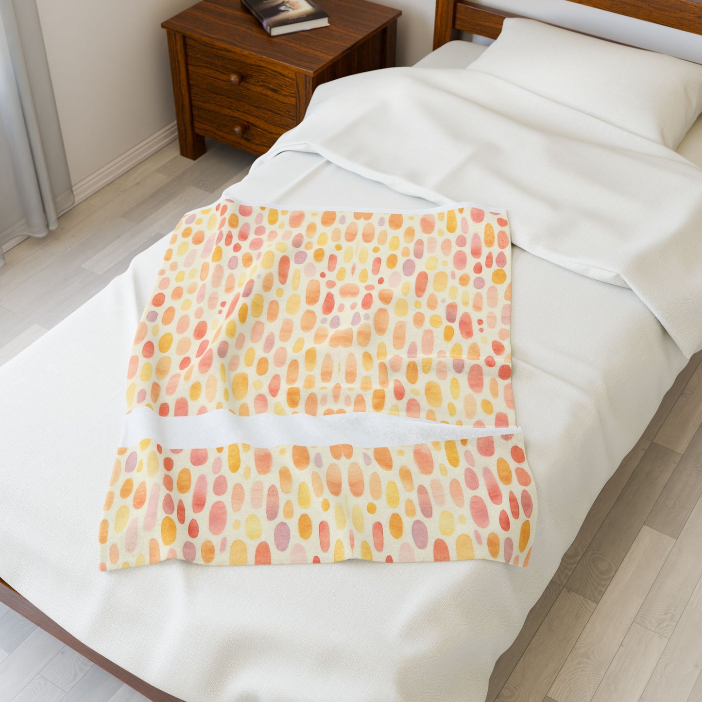 Pastel Bloom Droplets - Velveteen Plush Blanket