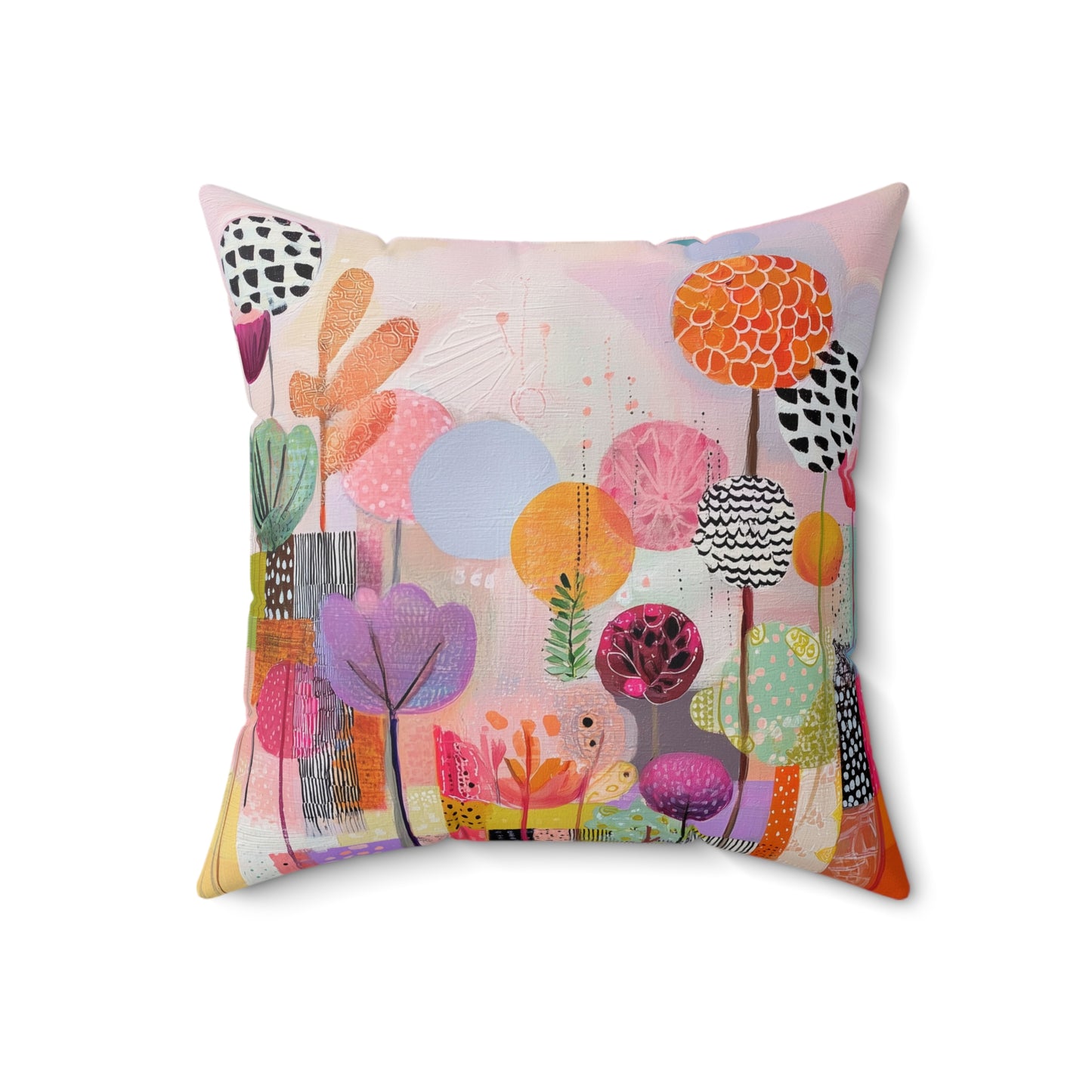 Festival Garden Bloom - Faux Suede Square Pillow