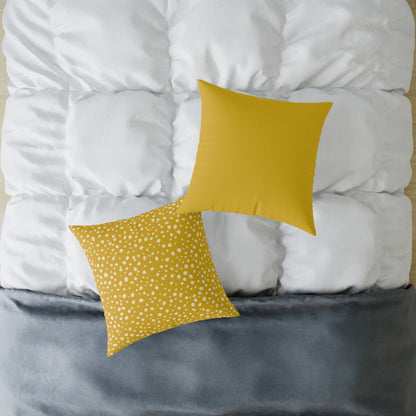 Pebble Scatter - Honey - Square Poly Canvas Pillow