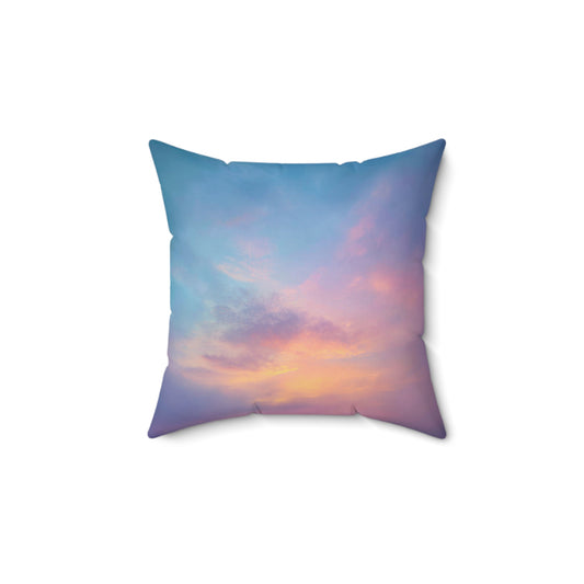Pastel Dawn Horizon - Faux Suede Square Pillow