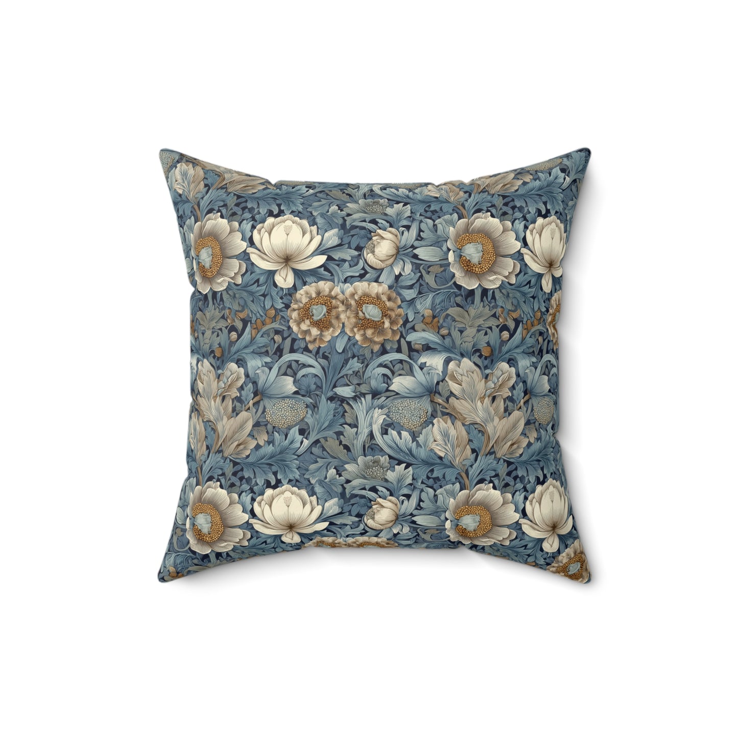Blue Manor Floral Repeat - Spun Polyester Square Pillow