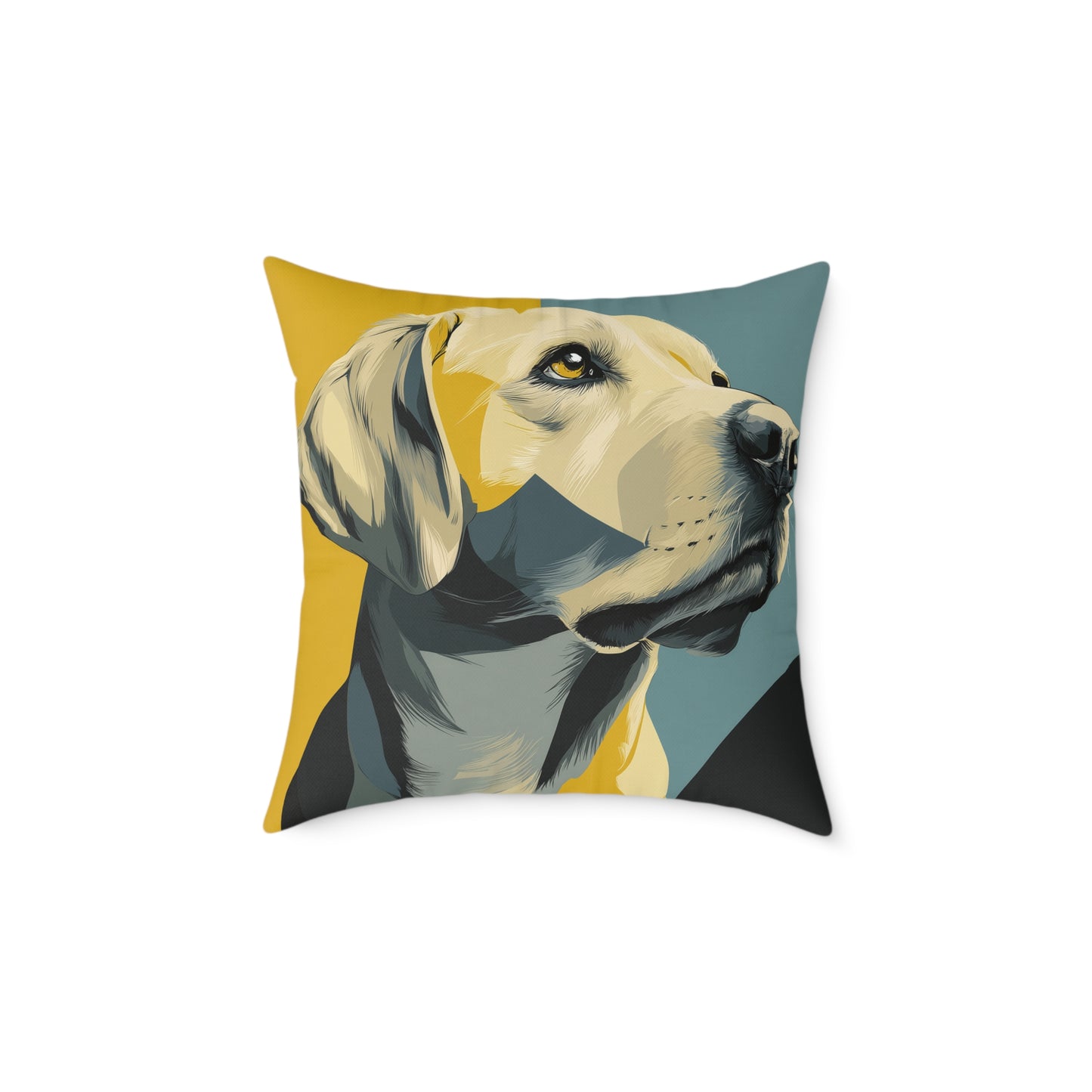 Golden Labrador - Square Poly Canvas Pillow