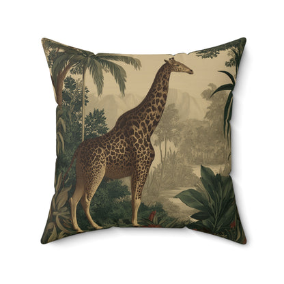 Golden Savanna Giraffe - Faux Suede Square Pillow