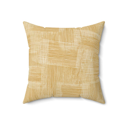 Golden Straw Texture - Spun Polyester Square Pillow