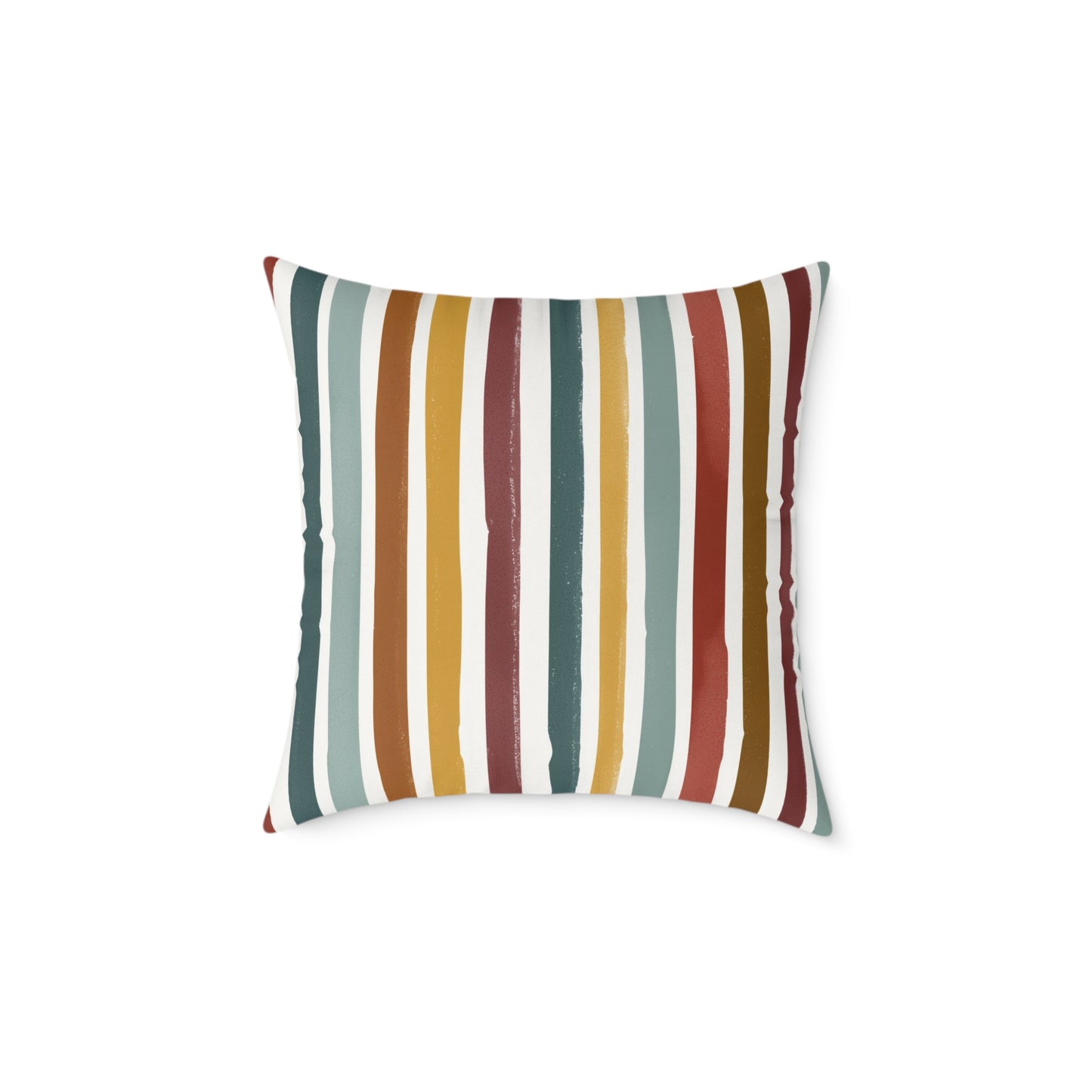 Earthbound Heritage Stripe - Square Poly Canvas Pillow