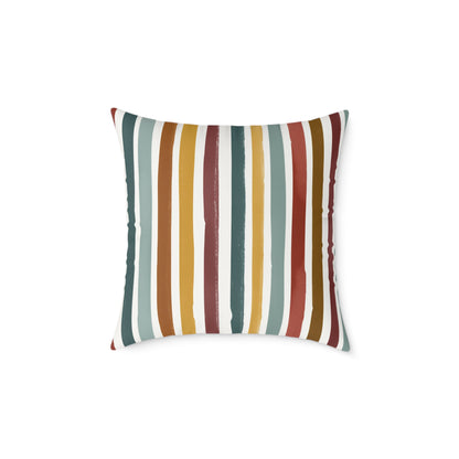 Earthbound Heritage Stripe - Square Poly Canvas Pillow