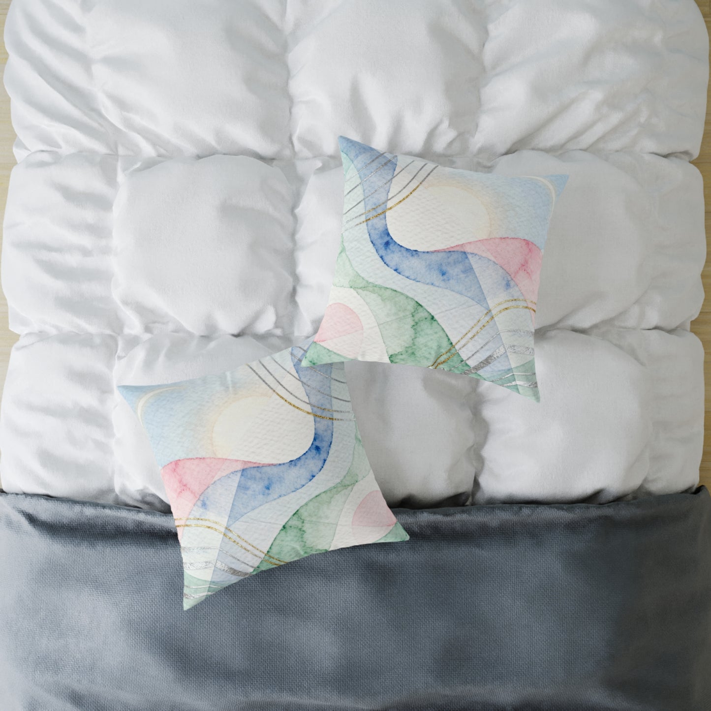 Aurora Softwave - Square Poly Canvas Pillow