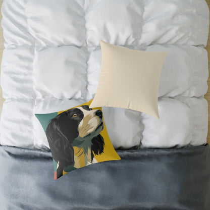 Serene Spaniel - Square Poly Canvas Pillow