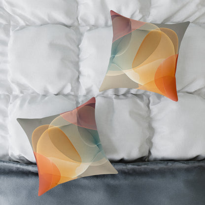Citrus Glow Fusion - Square Poly Canvas Pillow