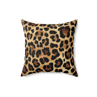 Classic Leopard Spot - Faux Suede Square Pillow