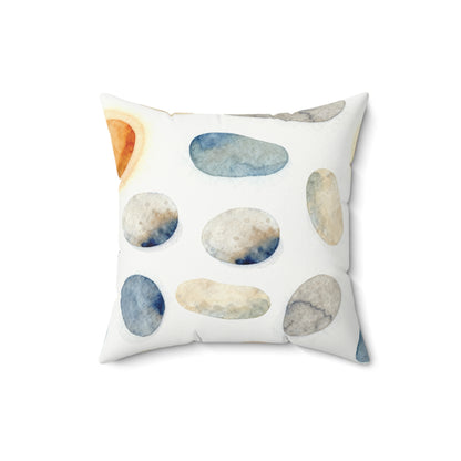 Warm River Stones - Faux Suede Square Pillow