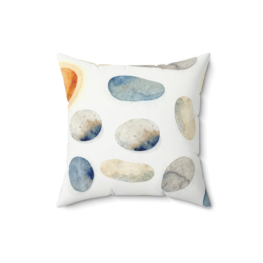 Warm River Stones - Faux Suede Square Pillow