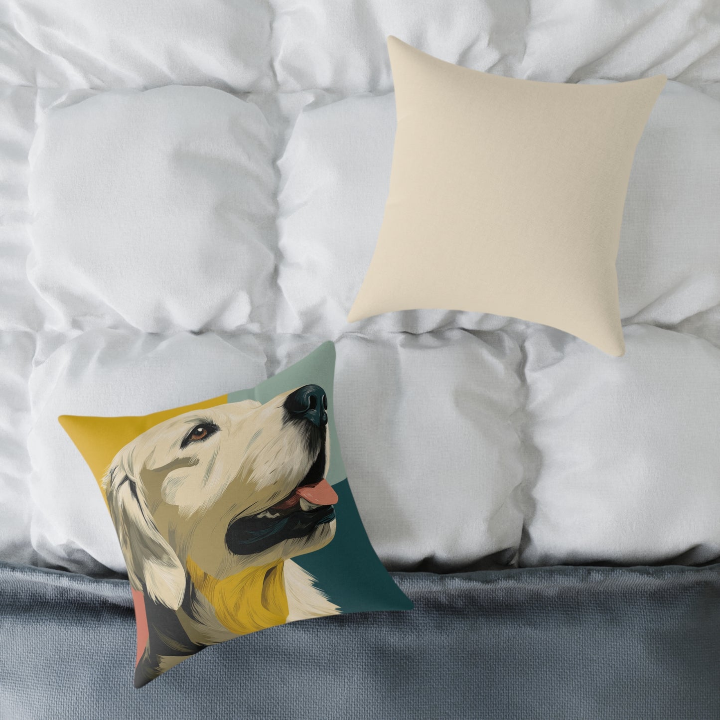 Golden Daydream - Square Poly Canvas Pillow