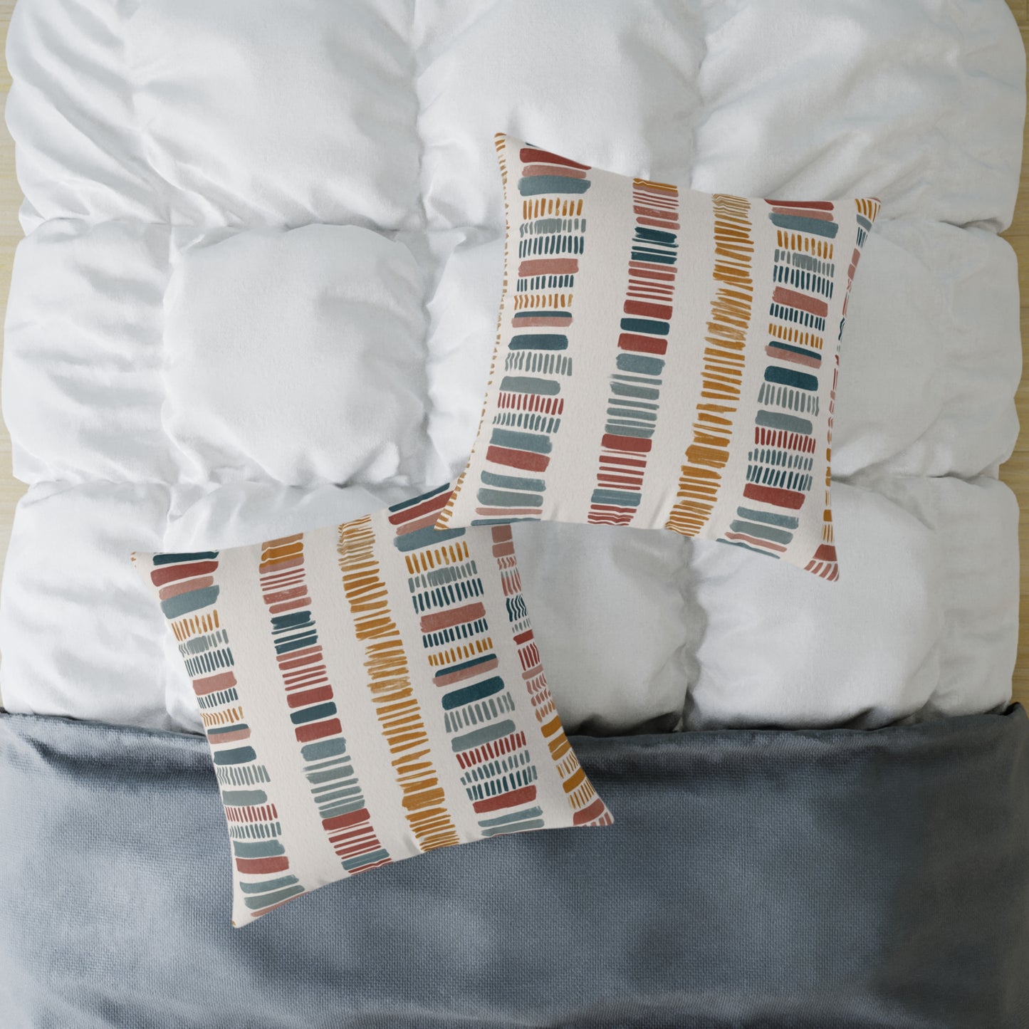 Nomadic Pathway Stripe - Square Poly Canvas Pillow