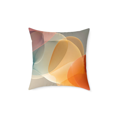 Citrus Glow Fusion - Square Poly Canvas Pillow