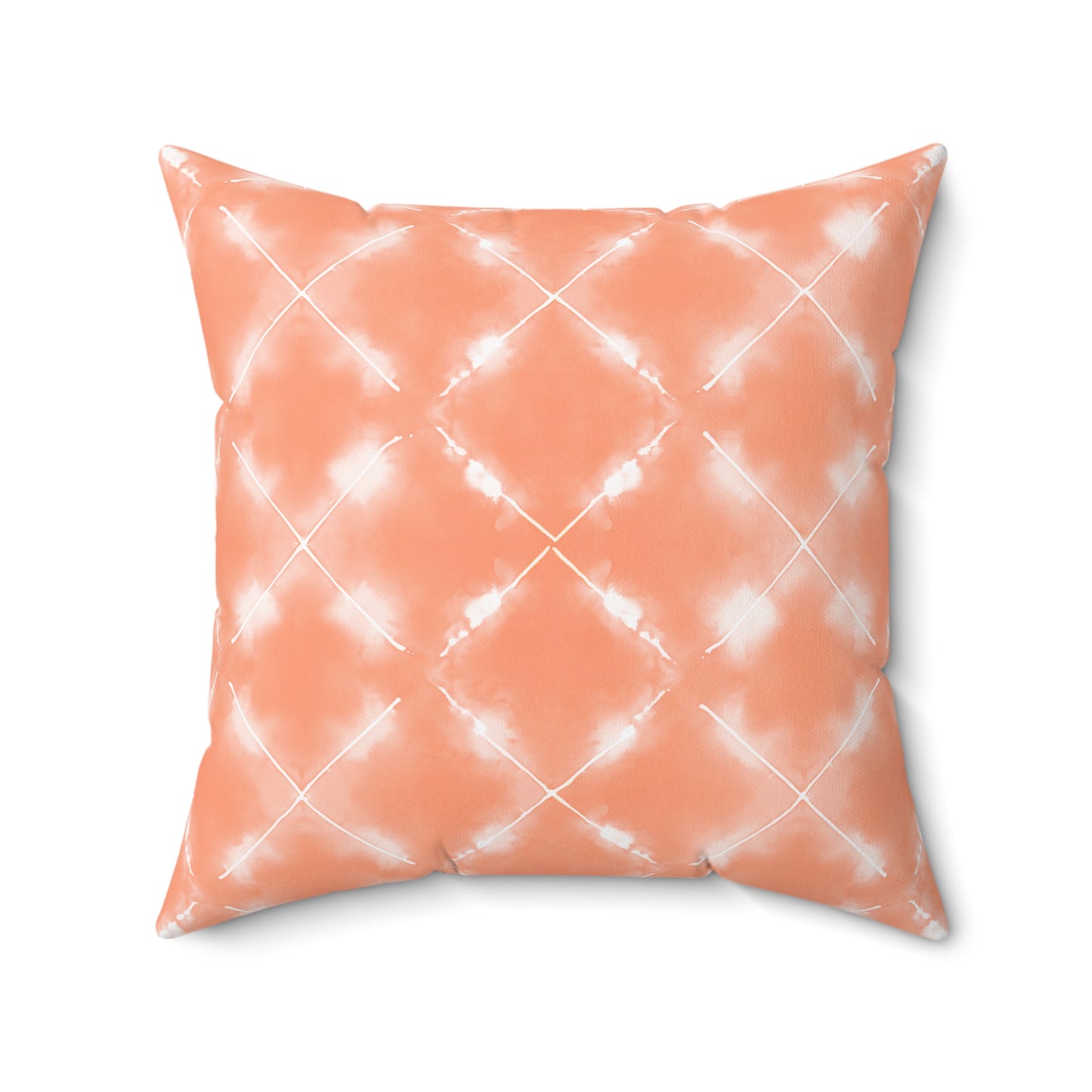 Peach Bloom Shibori - Spun Polyester Square Pillow