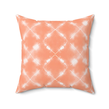 Peach Bloom Shibori - Spun Polyester Square Pillow