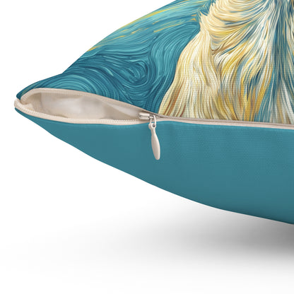 Celestial Whippet - Spun Polyester Square Pillow