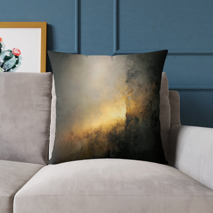Eclipse Glow Shadow - Square Poly Canvas Pillow