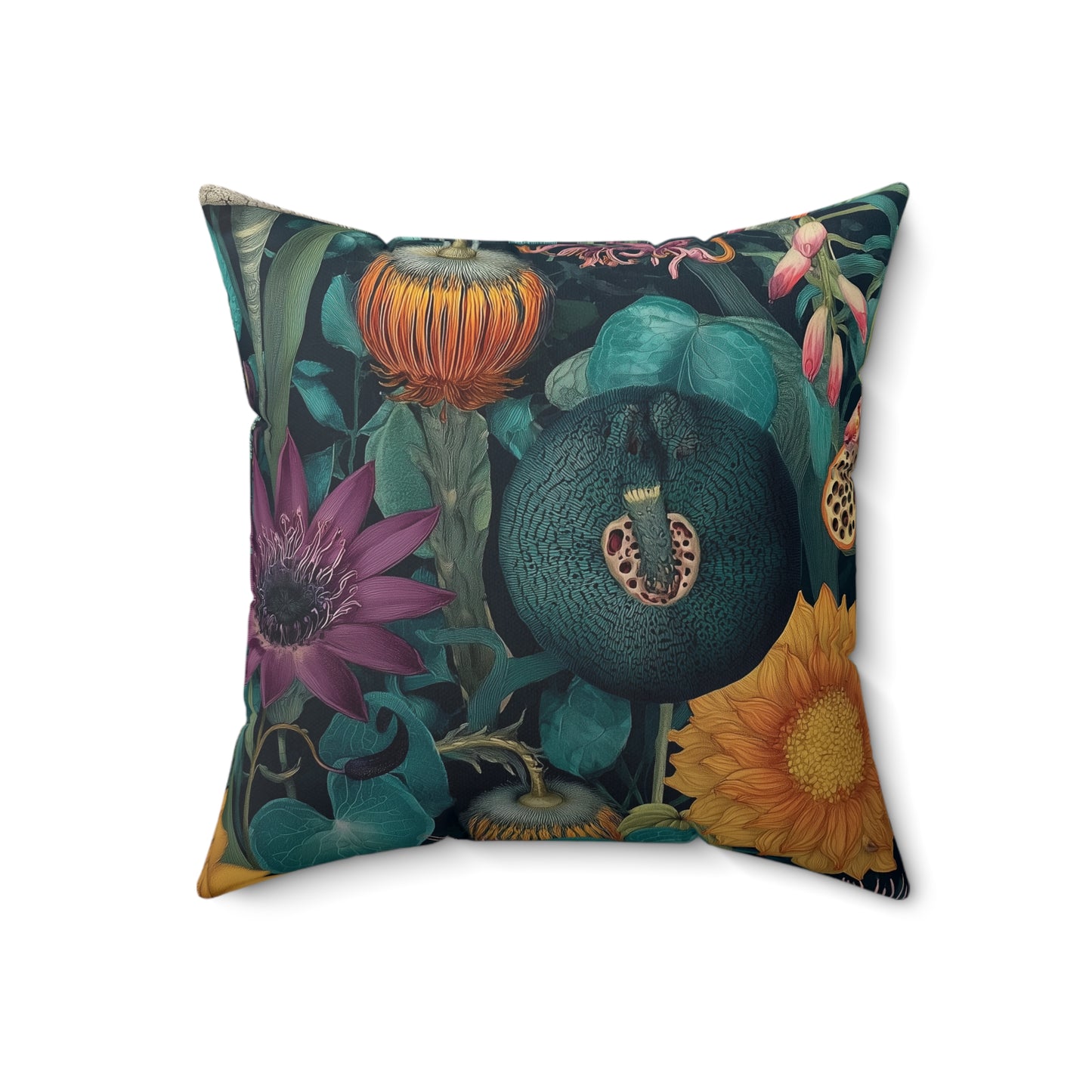 Vintage Wildflowers - Faux Suede Square Pillow