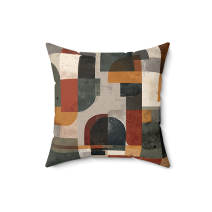 Modular Earth Geometry - Faux Suede Square Pillow
