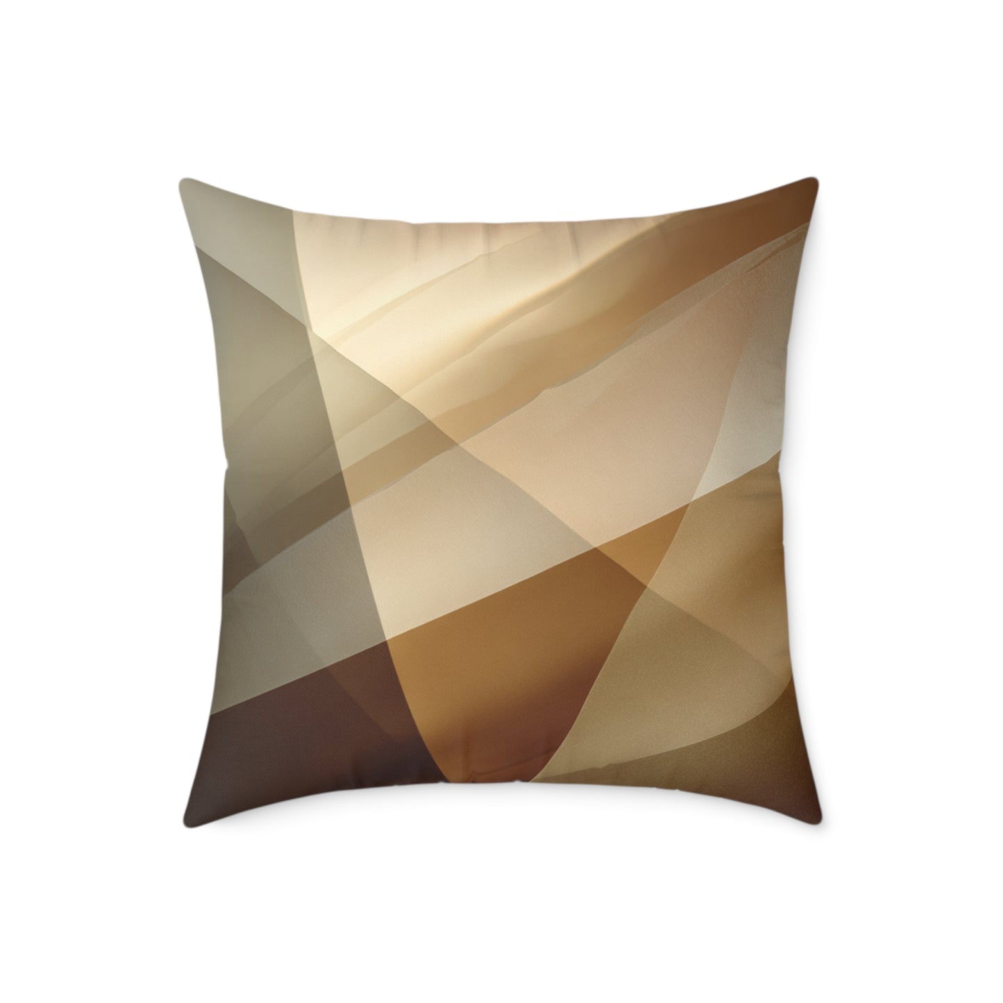 Golden Beam Geometry - Square Poly Canvas Pillow