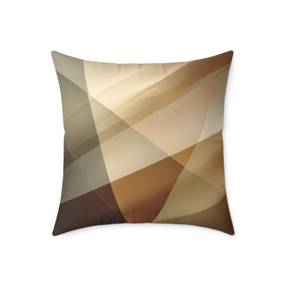 Golden Beam Geometry - Square Poly Canvas Pillow