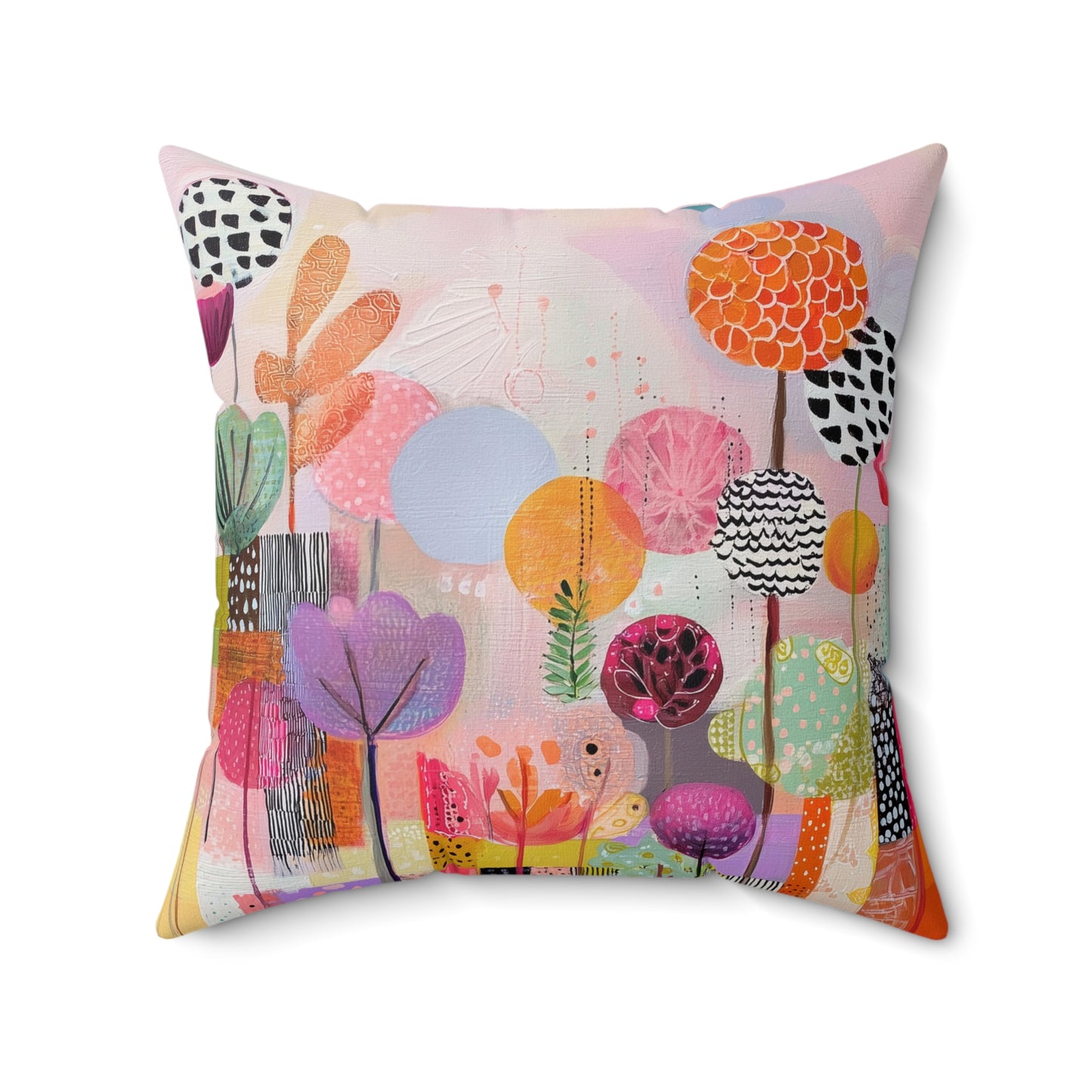 Festival Garden Bloom - Faux Suede Square Pillow