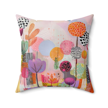 Festival Garden Bloom - Faux Suede Square Pillow