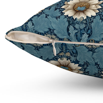 Blue Garden - Spun Polyester Square Pillow