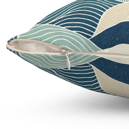 Ocean Line Currents - Spun Polyester Square Pillow