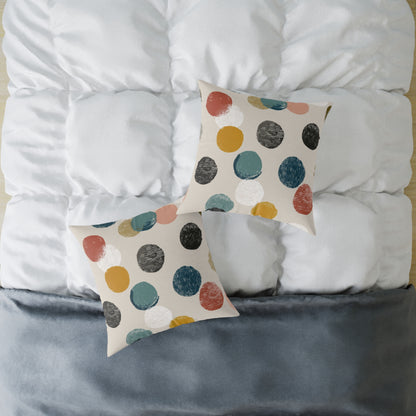 Soft Pebble Dots - Square Poly Canvas Pillow