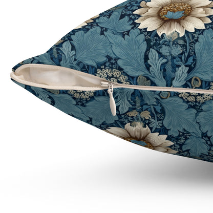 Blue Garden - Spun Polyester Square Pillow