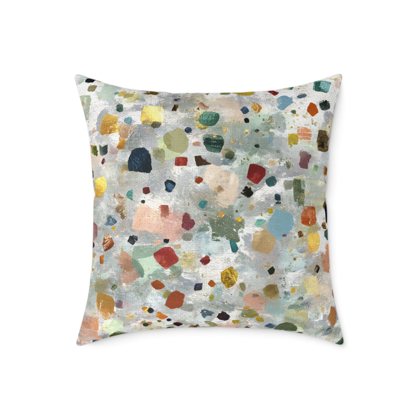Color Speck Meadow - Square Poly Canvas Pillow