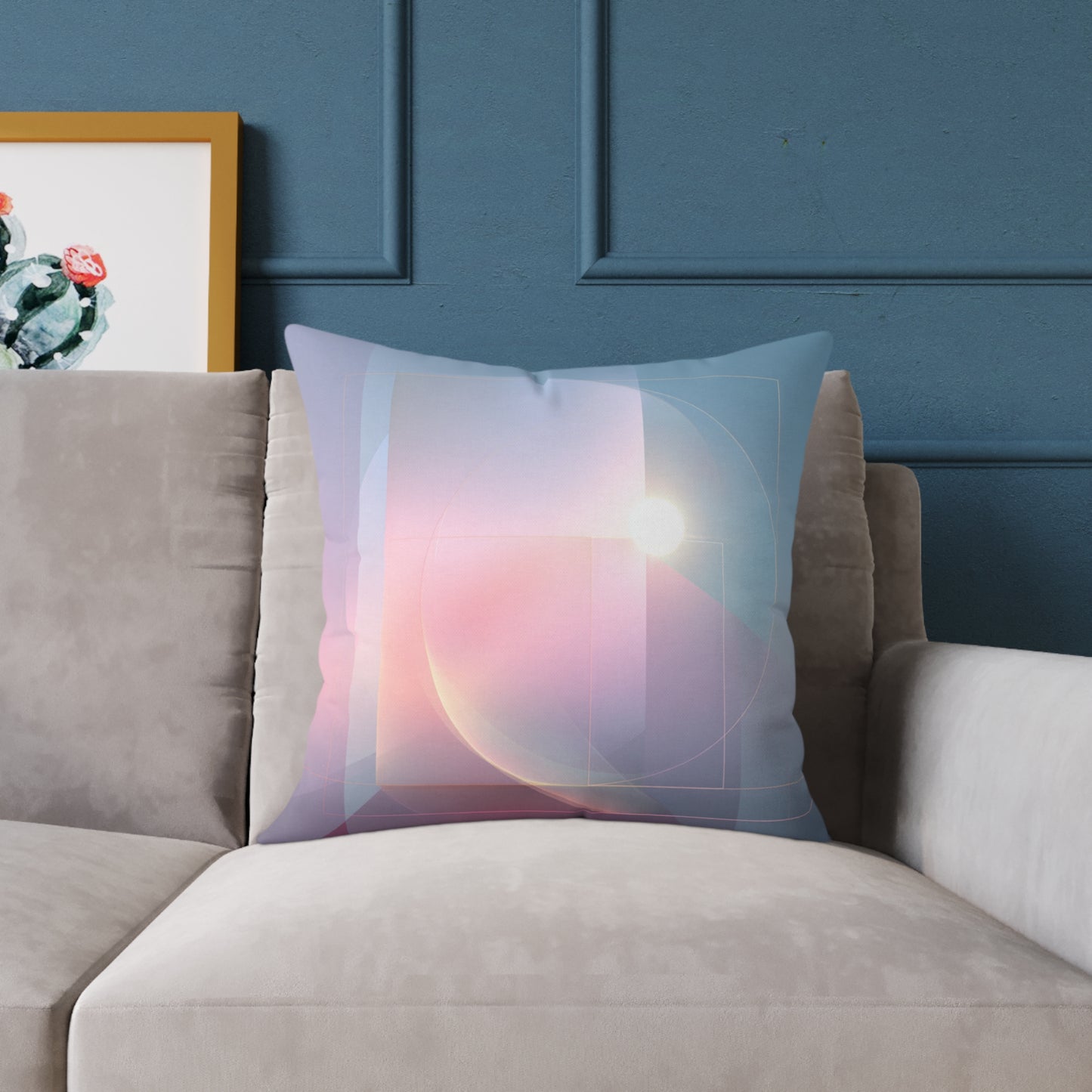 Blush Lens Flare - Square Poly Canvas Pillow