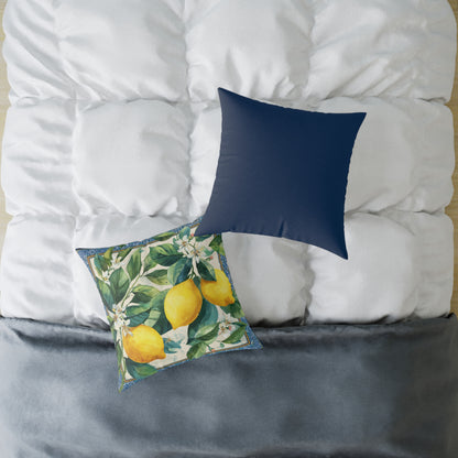Amalfi Lemon Orchard - Square Poly Canvas Pillow