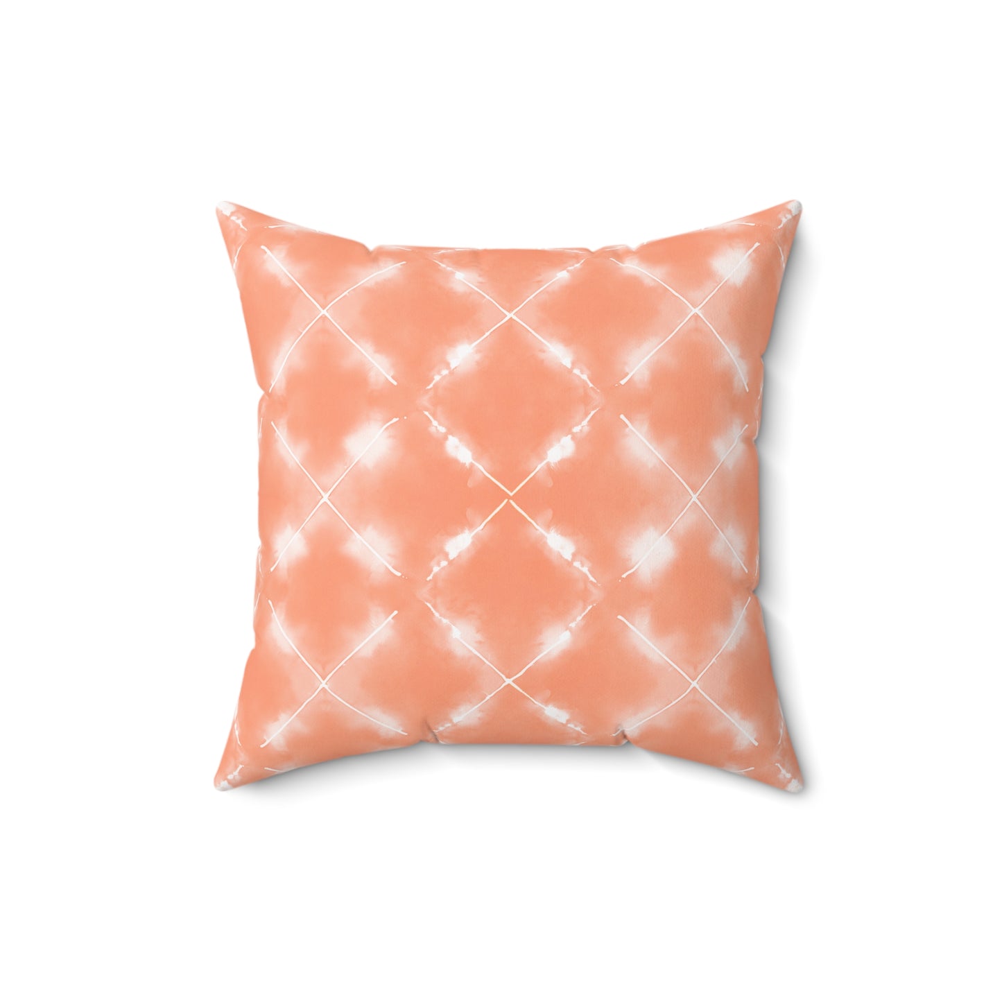 Peach Bloom Shibori - Spun Polyester Square Pillow