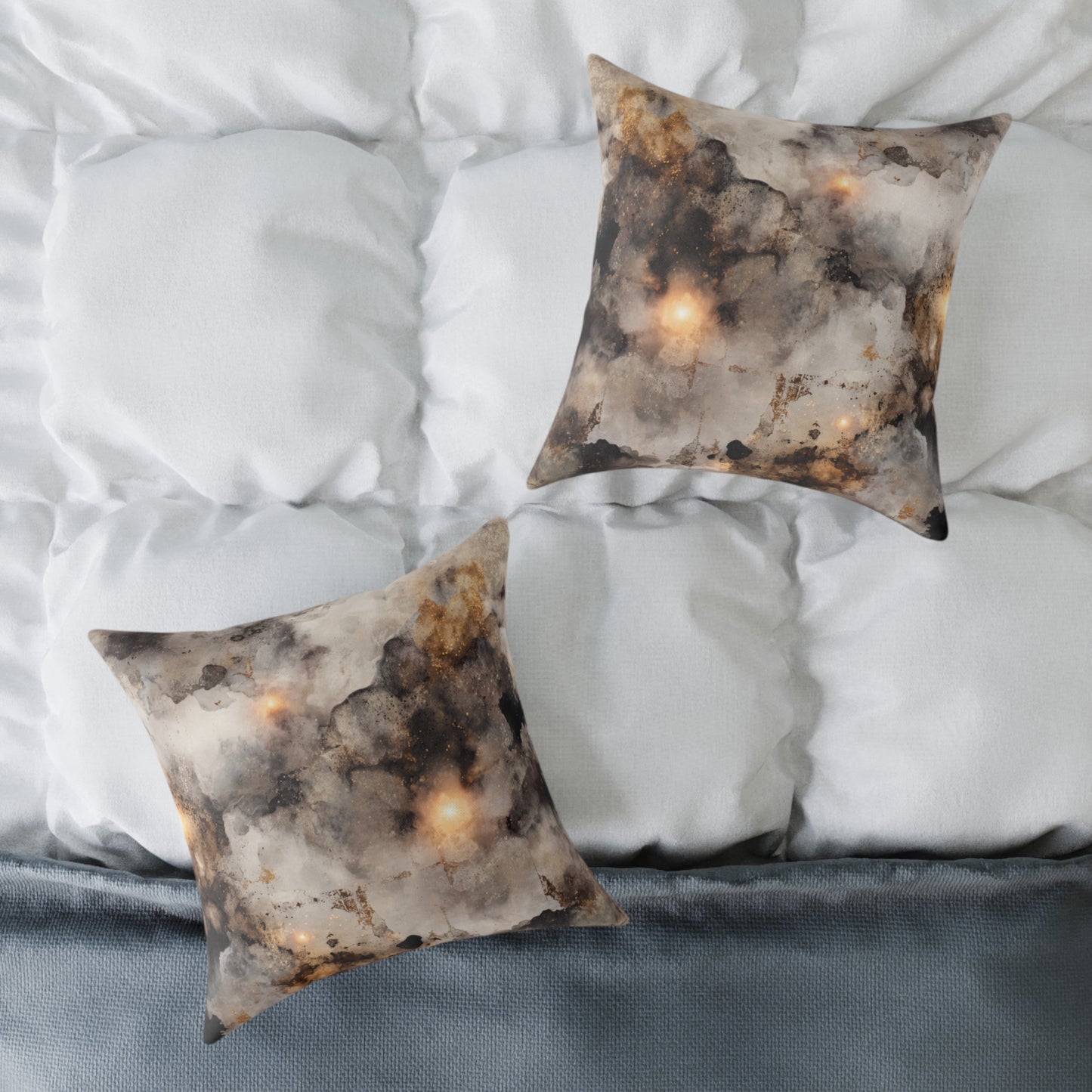 Smokelight Burst - Square Poly Canvas Pillow