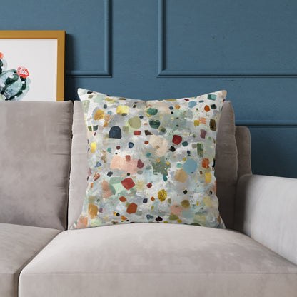 Color Speck Meadow - Square Poly Canvas Pillow