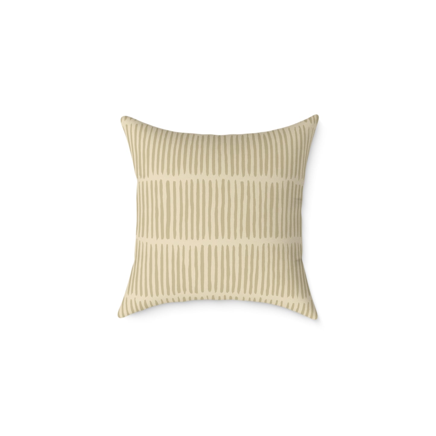 Loom Lines - Oat - Square Poly Canvas Pillow