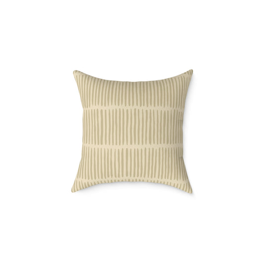 Loom Lines - Oat - Square Poly Canvas Pillow