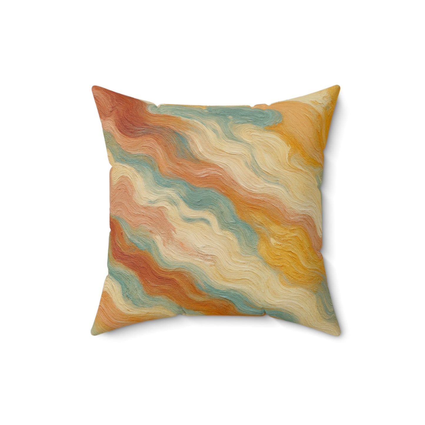 Vintage Wave Swirl - Spun Polyester Square Pillow