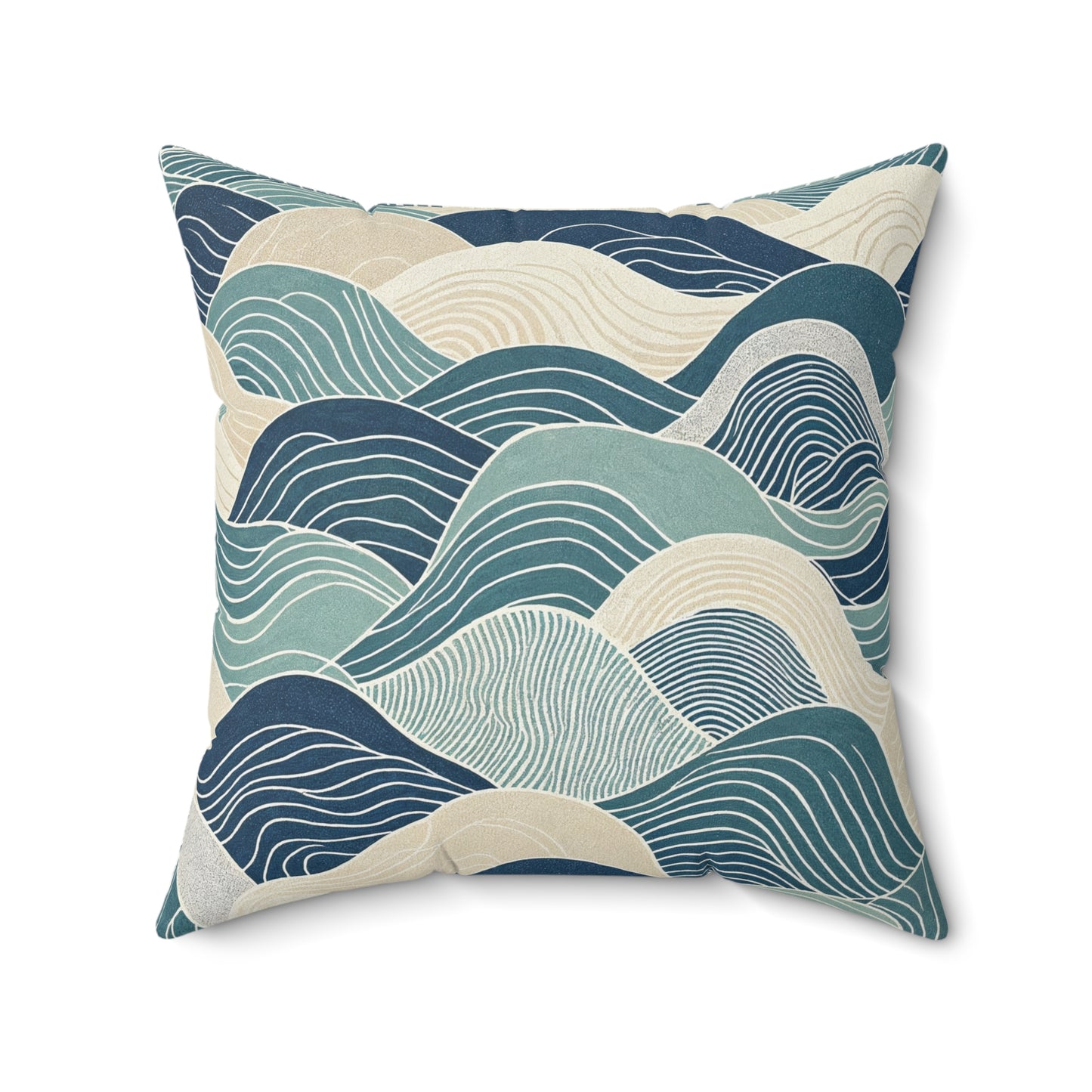 Ocean Line Currents - Spun Polyester Square Pillow