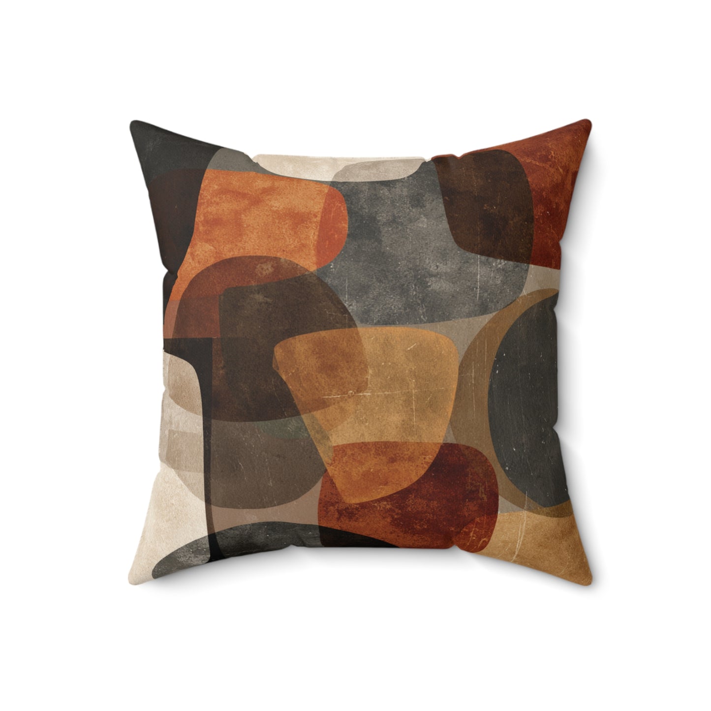 Retro Stone Mosaic - Faux Suede Square Pillow