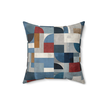 Industrial Geo Blocks - Faux Suede Square Pillow