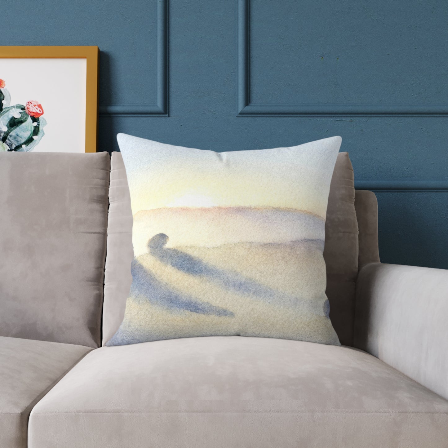 Morning Haze Field - Square Poly Canvas Pillow