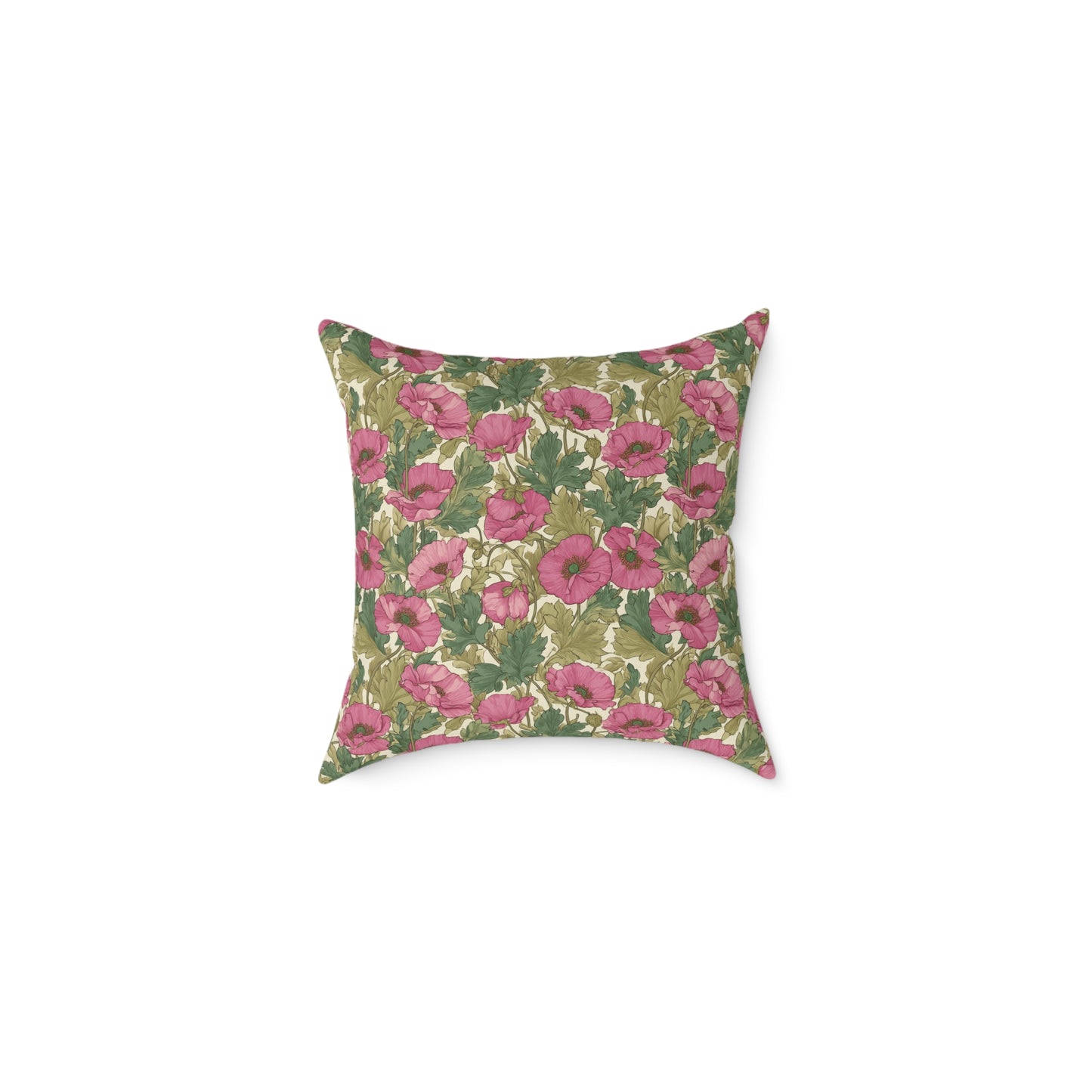 Roseleaf Garden Romance - Square Poly Canvas Pillow