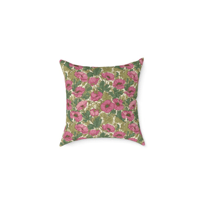 Roseleaf Garden Romance - Square Poly Canvas Pillow